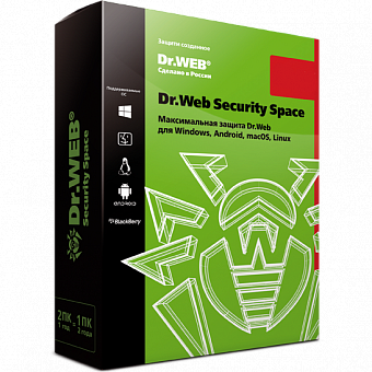 Dr.WEB Security Space (Коробка). 2 ПК/1 год